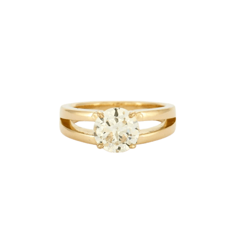 Bague 56 Bague solitaire diamant 2,01 carats en or jaune 18K 58 Facettes