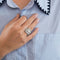 Bague 54 Bague style années 30 en or blanc 18K et diamants 58 Facettes