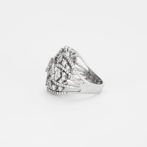 Bague 54 Bague style années 30 en or blanc 18K et diamants 58 Facettes