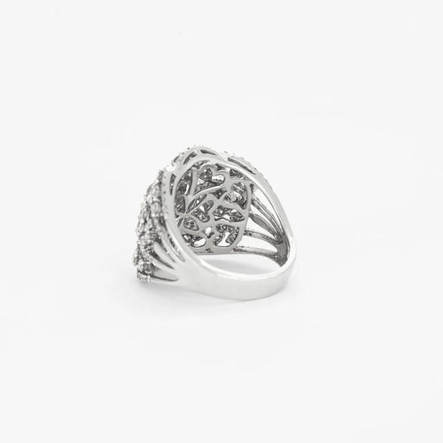 Bague 54 Bague style années 30 en or blanc 18K et diamants 58 Facettes
