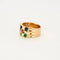 Bague 54 Bague vintage en or jaune sertie de diamants, saphirs, rubis et émeraudes 58 Facettes