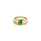 Bague 50 Bague multi-anneaux torsadés en or jaune, platine, diamants et émeraude 58 Facettes