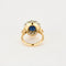Bague 52 Bague pompadour saphir 3,33 carats et diamants en or jaune et platine 58 Facettes