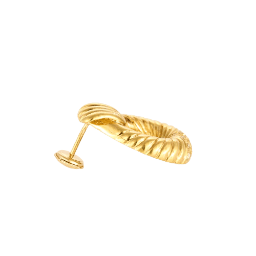 Boucles d'oreilles Boucles d'oreilles godronnées en or jaune 18K et diamants 58 Facettes