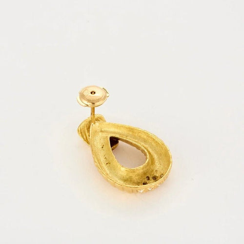 Boucles d'oreilles Boucles d'oreilles godronnées en or jaune 18K et diamants 58 Facettes