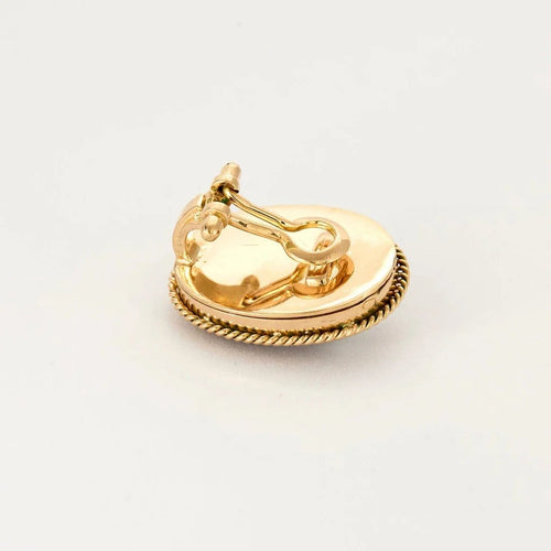 Boucles d'oreilles Boucles d’oreilles clips camées vintage en or jaune 18 carats 58 Facettes