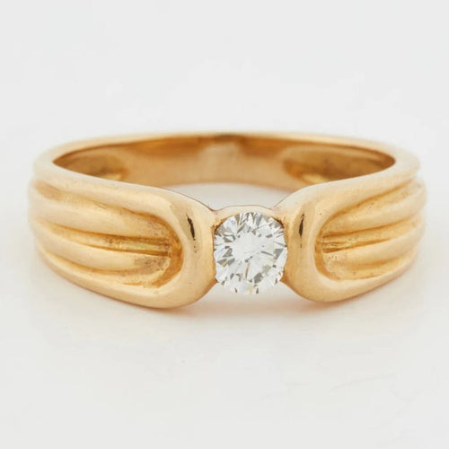 Bague 52 Bague en or jaune 18 carats sertie d’un diamant 0,25 ct 58 Facettes RÉF 10006/13
