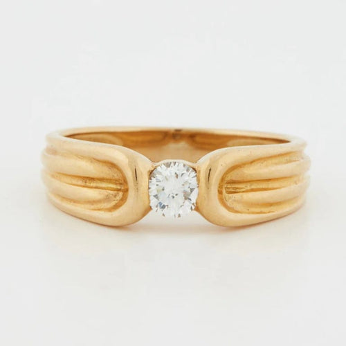 Bague 52 Bague en or jaune 18 carats sertie d’un diamant 0,25 ct 58 Facettes RÉF 10006/13