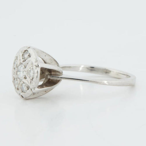 Bague 50 Bague en or blanc 18 carats sertie de diamants 58 Facettes REF 12106/16