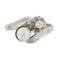 Bague 54 Bague en or blanc 18 carats avec perle de culture et diamant 58 Facettes REF 6010/16