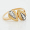 Bague 57 Bague en or blanc et jaune 18 carats sertie de diamants 58 Facettes REF 12029/18