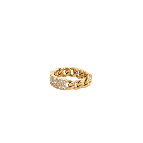 Bague 48 Dior - Bague gourmette en or jaune 18K et diamants 58 Facettes 1.0000254/2