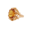 Bague 59 Bague en or jaune 18 carats sertie d’un quartz citrine ovale 58 Facettes 7025/21