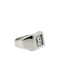 Bague 62 Chevalière initiale B en or blanc 18 carats 58 Facettes 1.0000365/1