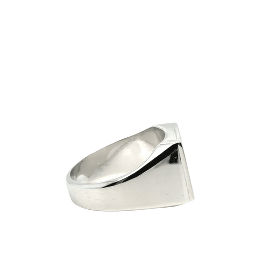 Bague 62 Chevalière initiale B en or blanc 18 carats 58 Facettes 1.0000365/1