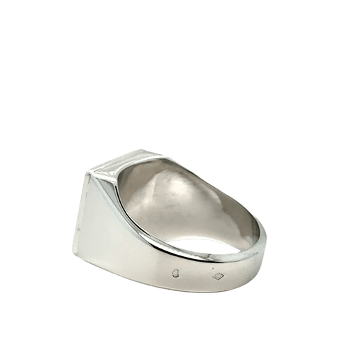 Bague 62 Chevalière initiale B en or blanc 18 carats 58 Facettes 1.0000365/1