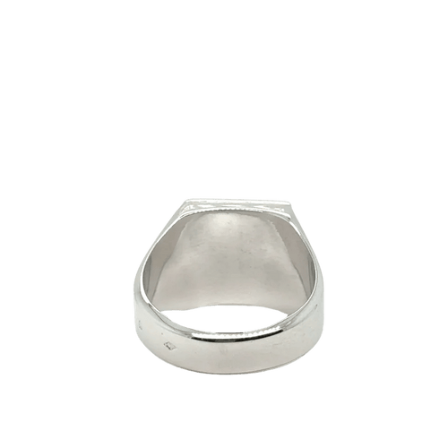 Bague 62 Chevalière initiale B en or blanc 18 carats 58 Facettes 1.0000365/1