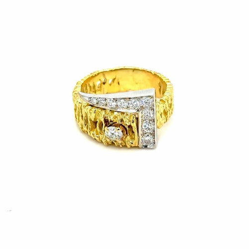 Bague 56 Bague en or jaune 18 carats sertie de 10 diamants 58 Facettes 1.0000206/1