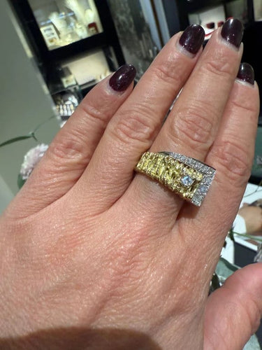 Bague 56 Bague en or jaune 18 carats sertie de 10 diamants 58 Facettes 1.0000206/1