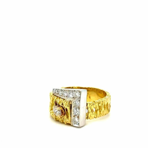 Bague 56 Bague en or jaune 18 carats sertie de 10 diamants 58 Facettes 1.0000206/1