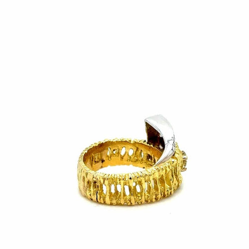 Bague 56 Bague en or jaune 18 carats sertie de 10 diamants 58 Facettes 1.0000206/1