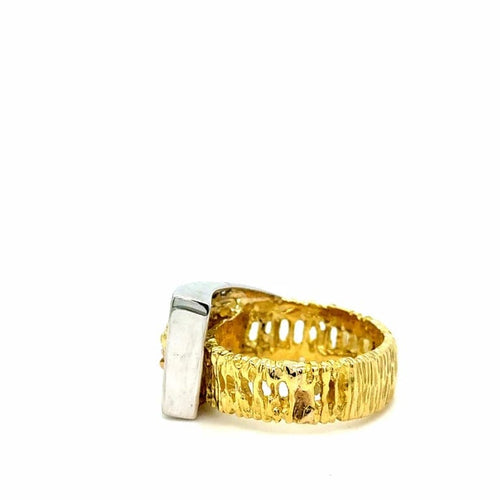Bague 56 Bague en or jaune 18 carats sertie de 10 diamants 58 Facettes 1.0000206/1