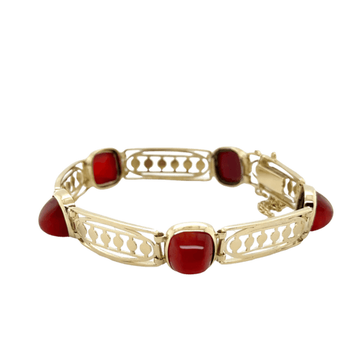 Bracelet Art déco - Bracelet en or jaune 18 carats et cornaline 58 Facettes 1.0000378/1