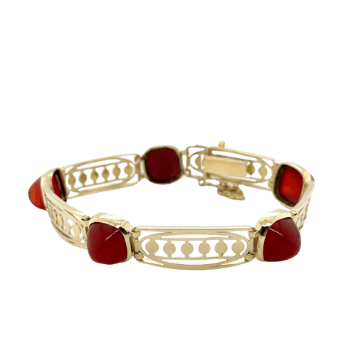 Bracelet Art déco - Bracelet en or jaune 18 carats et cornaline 58 Facettes 1.0000378/1