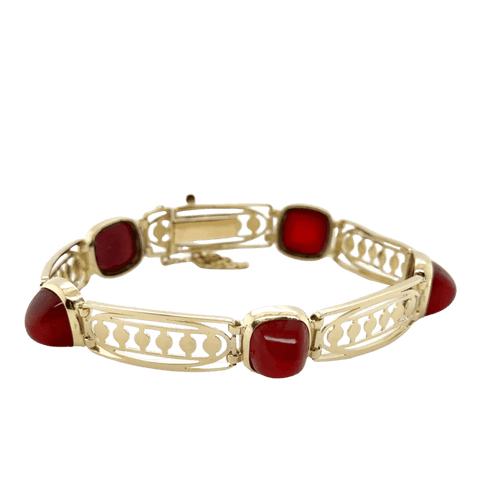 Bracelet Art déco - Bracelet en or jaune 18 carats et cornaline 58 Facettes 1.0000378/1