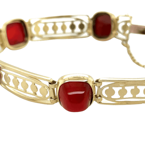 Bracelet Art déco - Bracelet en or jaune 18 carats et cornaline 58 Facettes 1.0000378/1