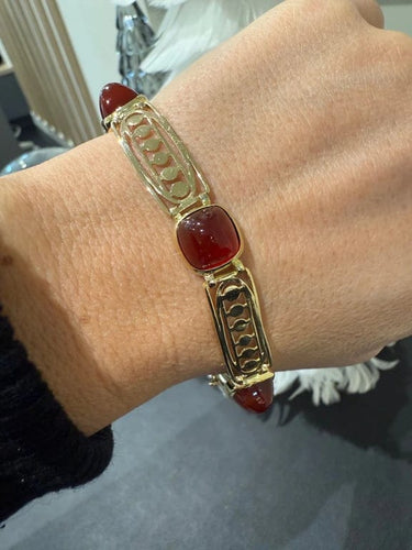 Bracelet Art déco - Bracelet en or jaune 18 carats et cornaline 58 Facettes 1.0000378/1