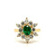 Bague 51 Bague marguerite en or jaune 18 carats, émeraude et diamants 58 Facettes 1.0000372/1