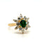 Bague 51 Bague marguerite en or jaune 18 carats, émeraude et diamants 58 Facettes 1.0000372/1