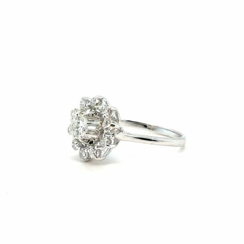 Bague 58 Bague marguerite en or blanc 18 carats et diamants 58 Facettes 1.0000304/2
