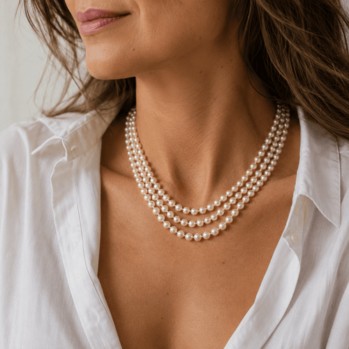 Collier Collier de perles de culture 3 rangs, fermoir en or blanc 58 Facettes 1.0000481/1