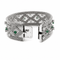 Bracelet Bracelet vintage en or blanc 18 carats serti de diamants et émeraudes 58 Facettes 1.0000651/3