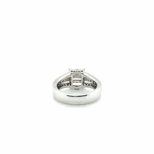 Bague 54 Bague en or blanc 18 carats sertie de diamants baguette 58 Facettes 1.0000666/1