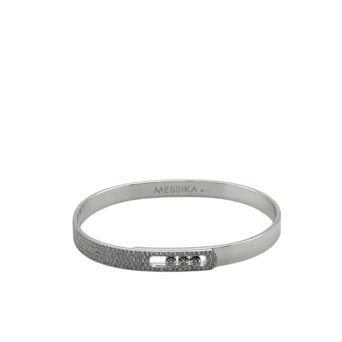 Bracelet Messika Move Noa - Bracelet jonc semi-pavé en or blanc et diamants 58 Facettes 1.0000887/2