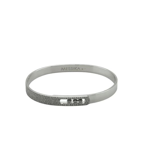 Bracelet Messika Move Noa - Bracelet jonc semi-pavé en or blanc et diamants 58 Facettes 1.0000887/2