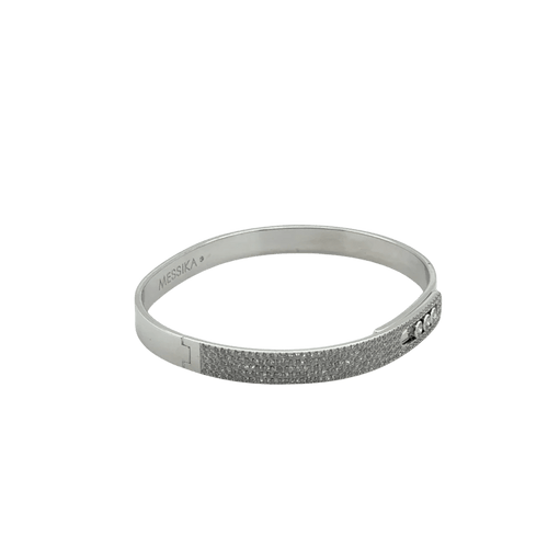 Bracelet Messika Move Noa - Bracelet jonc semi-pavé en or blanc et diamants 58 Facettes 1.0000887/2