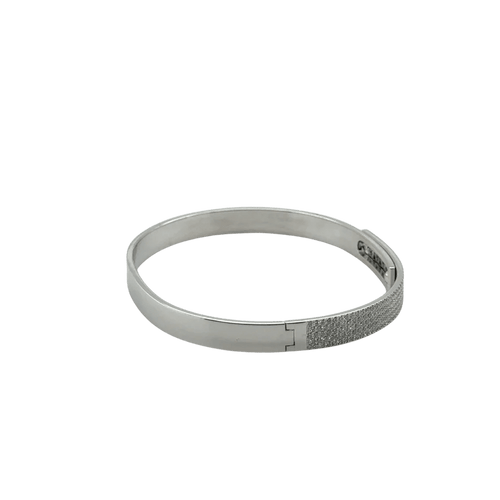 Bracelet Messika Move Noa - Bracelet jonc semi-pavé en or blanc et diamants 58 Facettes 1.0000887/2