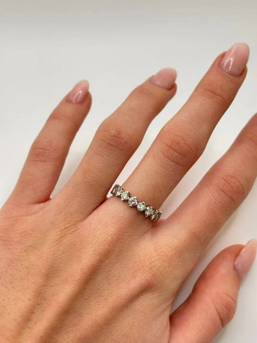 Bague 52 Alliance tour complet en or blanc et diamants 2,16 ct 58 Facettes