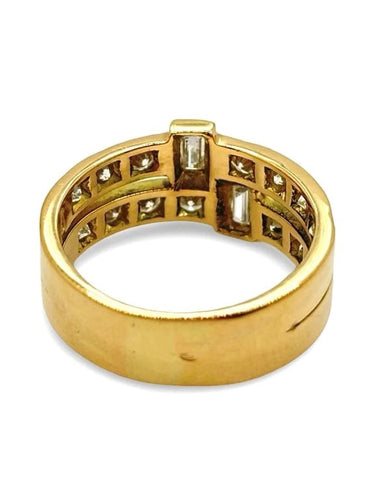 Bague 57 Bague en or jaune 18K sertie de diamants 1,3 ct 58 Facettes