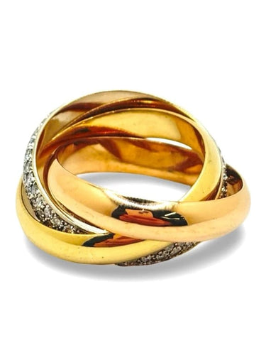 Bague 56 Bague en 3 ors 18K sertie de diamants naturels env. 2 ct 58 Facettes