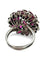 Bague 58 Bague ancienne en or blanc 18K sertie de diamants et rubis 58 Facettes