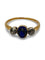 Bague 53 Bague en or rose 18K avec saphir cabochon et diamants 58 Facettes