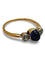 Bague 53 Bague en or rose 18K avec saphir cabochon et diamants 58 Facettes