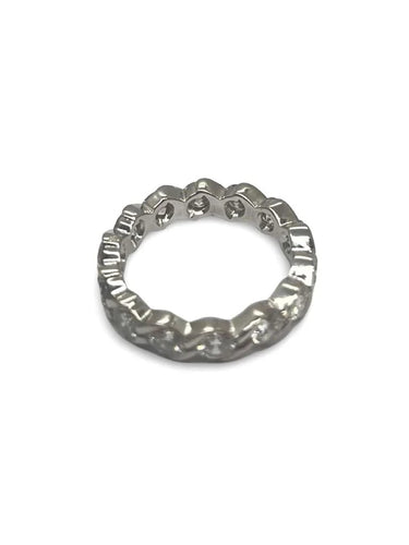 Bague 51 Alliance tour complet en or blanc 18K et diamants 2,38 ct 58 Facettes 00008901