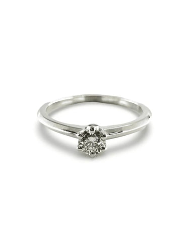 Bague 52 Bague solitaire en or blanc 18K avec diamant 0,30 ct 58 Facettes