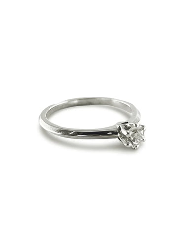 Bague 52 Bague solitaire en or blanc 18K avec diamant 0,30 ct 58 Facettes